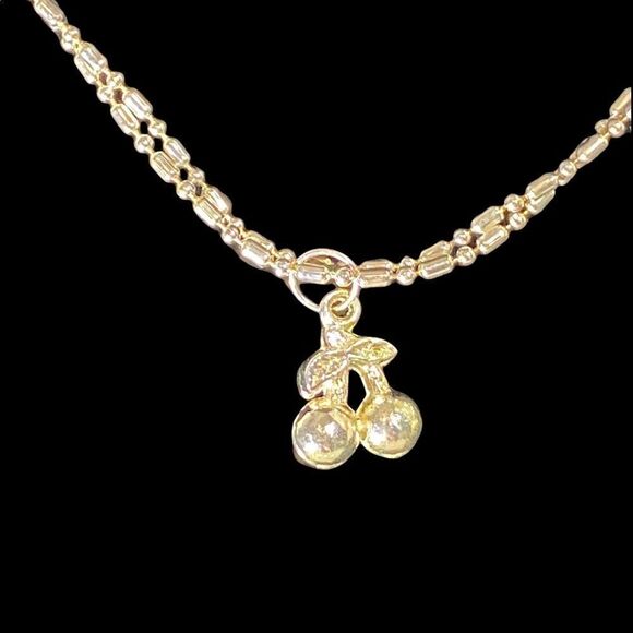 Sterling silver 925 adjustable ankle bracelet with cherries, peace, dragonfly - Picture 7 of 14